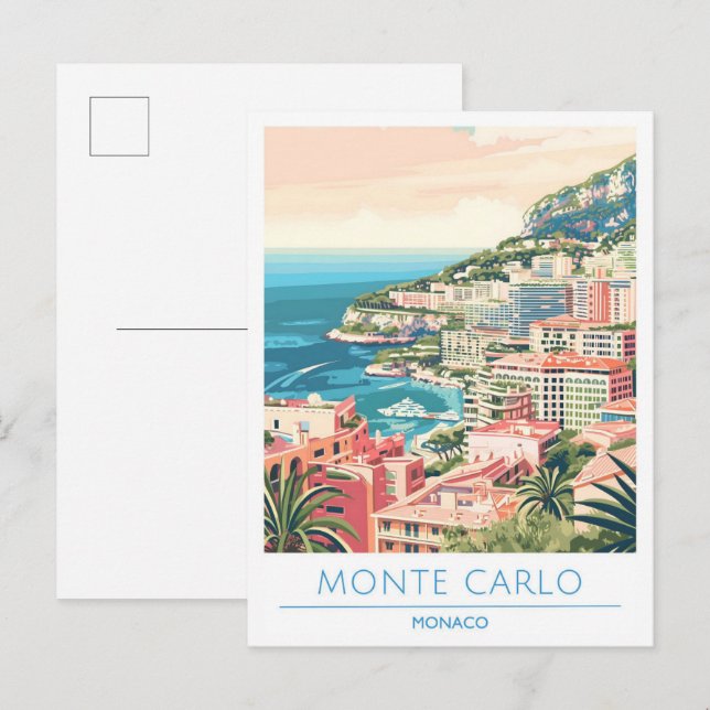 Monte Carlo Monaco Vintage Travel  Postcard (Front/Back)