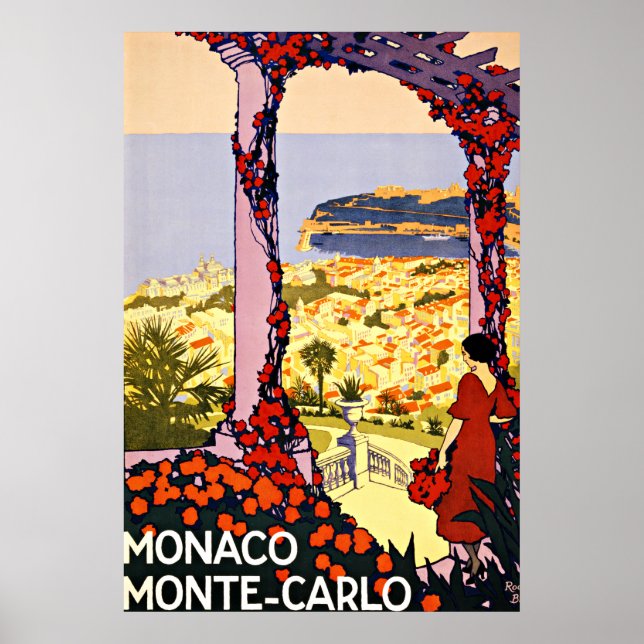 Monte Carlo, Monaco Vintage Travel Poster (Front)