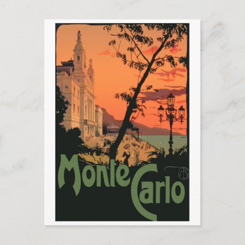 Monte Carlo on sunset Postcard