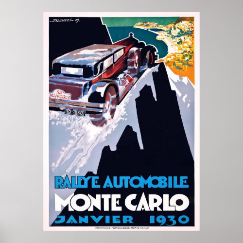 Monte Carlo Rallye Automobile 1930 Poster