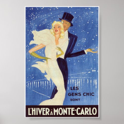 Monte Carlo Vintage Travel Poster