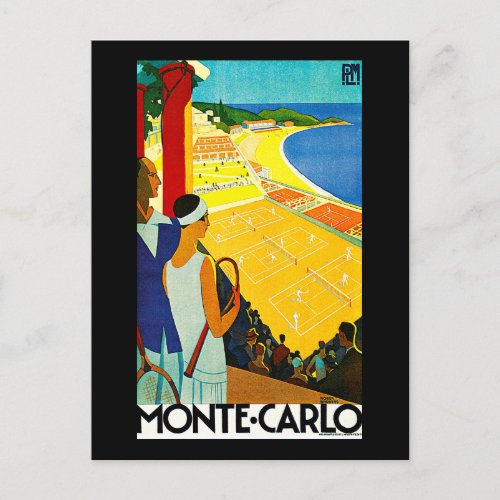 Monte Carlo Vintage Travel Poster Postcard