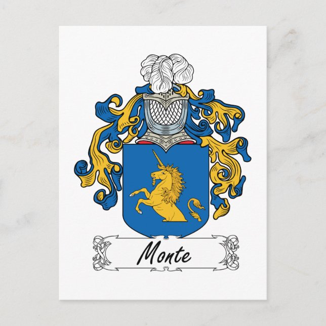 Monte Family Crest Postcard (Front)