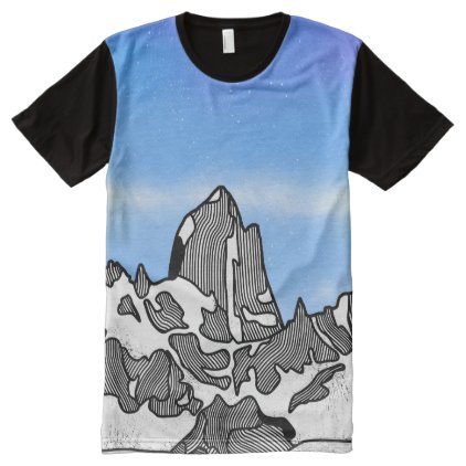 Monte Fitz Roy Mountain Landscape All-Over-Print T-Shirt