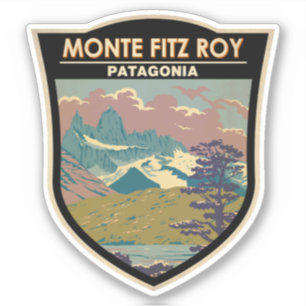 Monte Fitz Roy Patagonia Travel Art Vintage Sticker