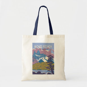 Monte Fitz Roy Patagonia Travel Art Vintage Tote Bag