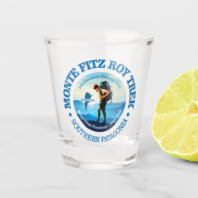 Monte Fitz Roy Trek (C) Shot Glass (Front)