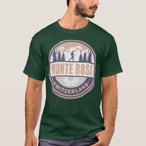 Monte Rosa Switzerland Swiss Alps Vintage Hiking  T_Shirt