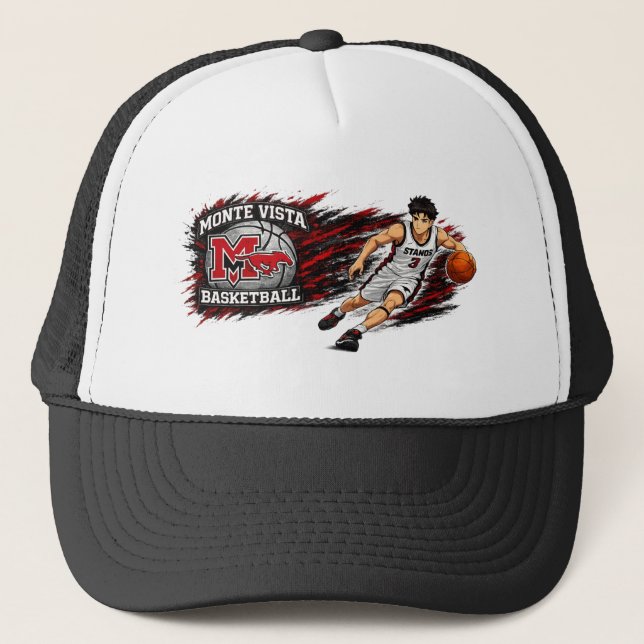 Monte Vista Basketball Anime Player Trucker Hat  (Front)
