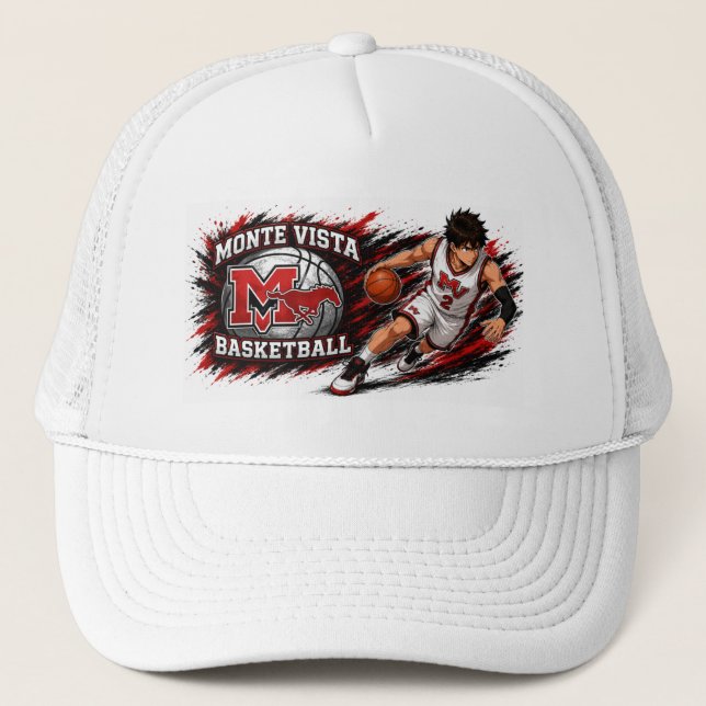 Monte Vista Basketball Anime Player Trucker Hat –  (Front)