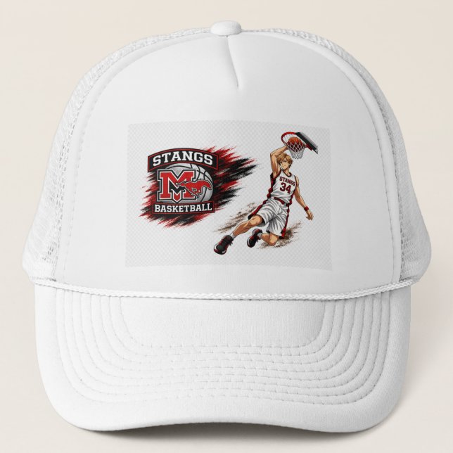 Monte Vista Basketball Anime Player Trucker Hat (Front)