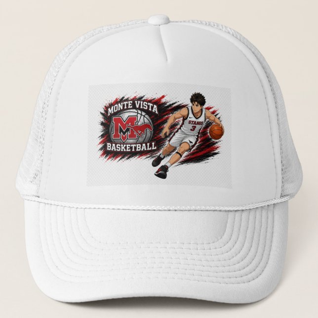 Monte Vista Basketball Anime Player Trucker Hat  (Front)