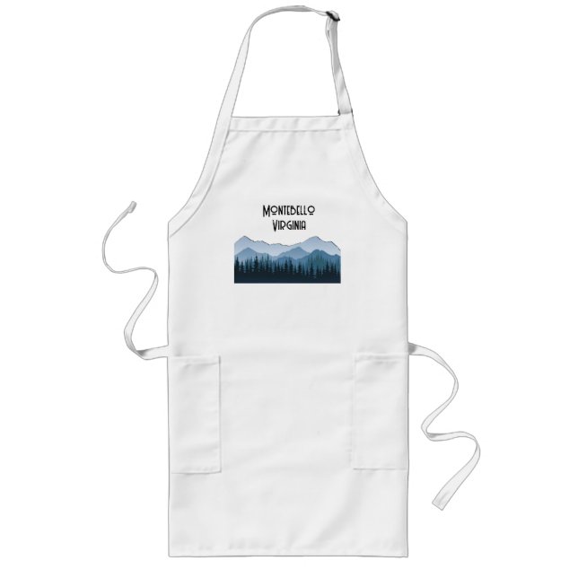 Montebello VA Blue Ridge Mountains Custom Blue Long Apron (Front)