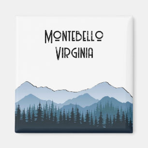 Montebello VA Blue Ridge Mountains Custom Blue Magnet