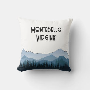 Montebello VA Blue Ridge Mountains Custom Blue Throw Pillow