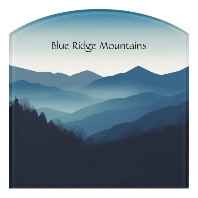 Montebello VA Blue Ridge Mountains Custom  Door Sign (Contour Front)