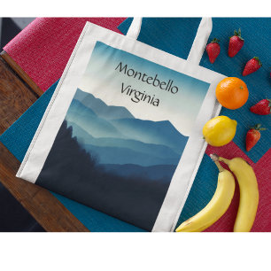 Montebello VA   Blue Ridge Mountains custom Grocery Bag