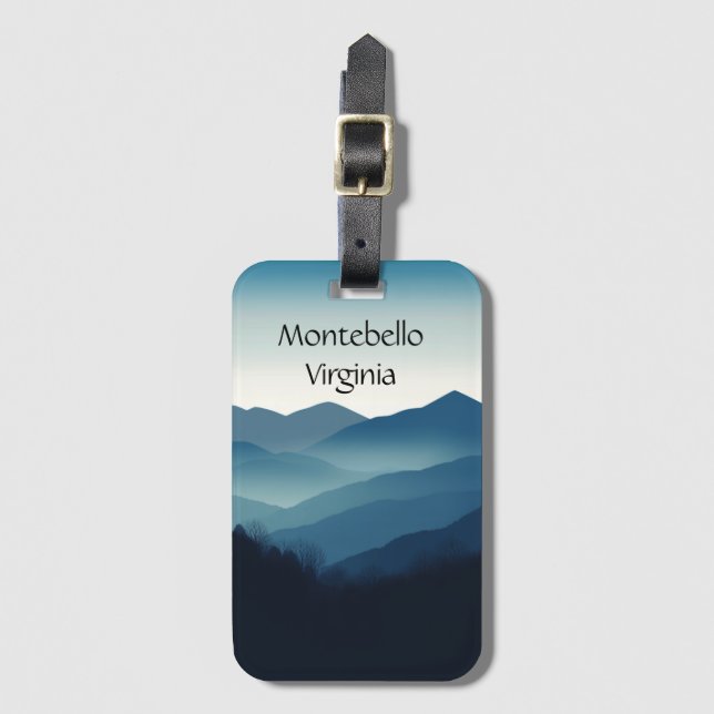 Montebello VA Blue Ridge Mountains Custom Luggage Tag (Front Vertical)