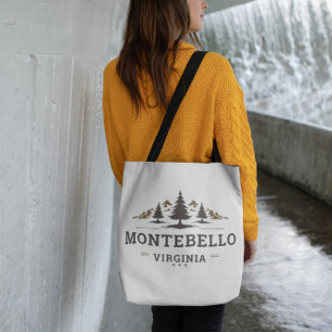 Montebello VA Blue Ridge Mountains Vintage Logo Tote Bag