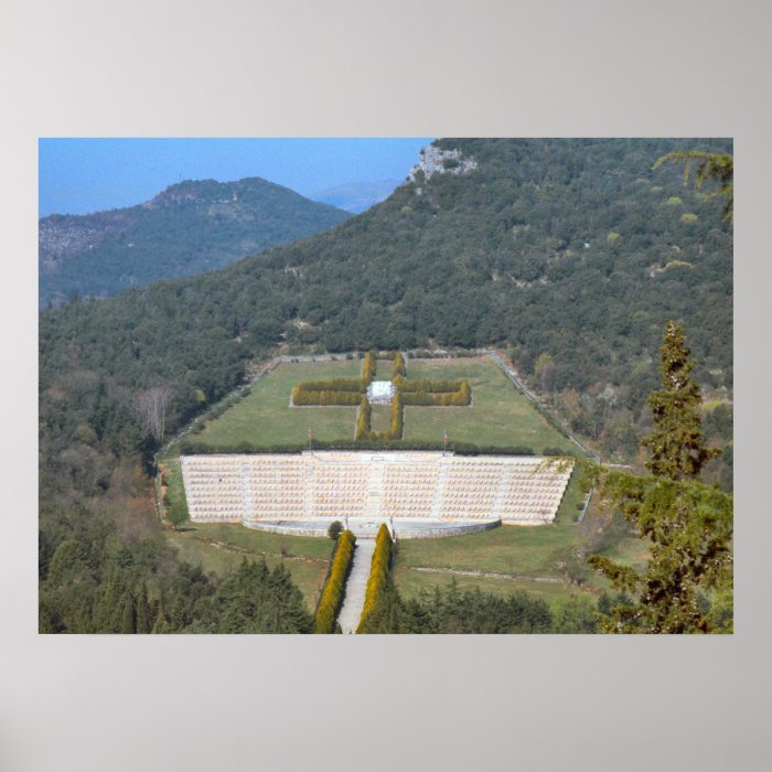 Montecassino, War graves on the next hillside Poster