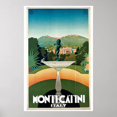 Montecatini Italy Vintage Italian Travel Poster