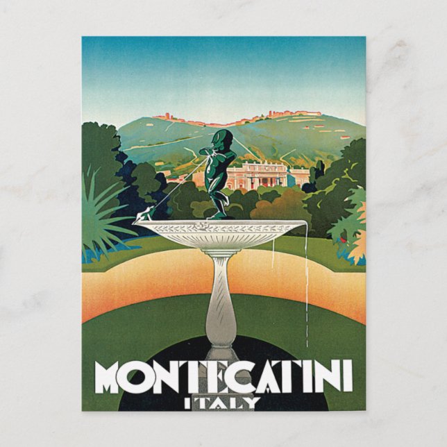 Montecatini Italy Vintage Travel Postcard (Front)