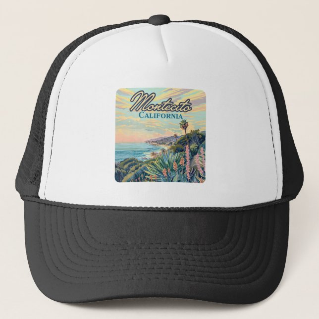 Montecito California Santa Barbara Coastline Trucker Hat (Front)