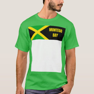 Montego Bay City in Jamaican Flag T-Shirt