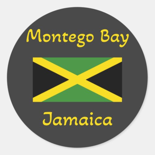 Montego Bay Jamaica  Jamaican Flag Classic Round Sticker