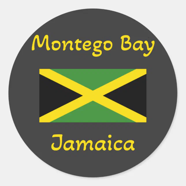 Montego Bay Jamaica – Jamaican Flag Classic Round Sticker | Zazzle
