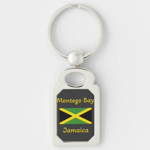 Montego Bay Jamaica  Jamaican Flag  Keychain