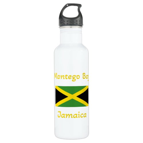 Montego Bay Jamaica  Jamaican Flag Stainless Steel Water Bottle