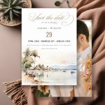 Montego Bay Jamaica Landscape Photo Wedding Save The Date<br><div class="desc">Montego Bay Jamaica Watercolor Landscape Destination Wedding Suite. If you need any further customization please feel free to email me on yellowfebstudio@gmail.com. or message via Zazzle.</div>