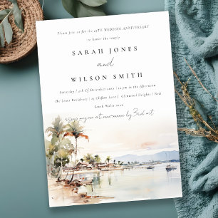 Montego Bay Jamaica Landscape Wedding Anniversary Invitation