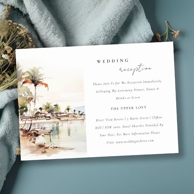 Montego Bay Jamaica Landscape Wedding Reception Enclosure Card (Creator Uploaded)