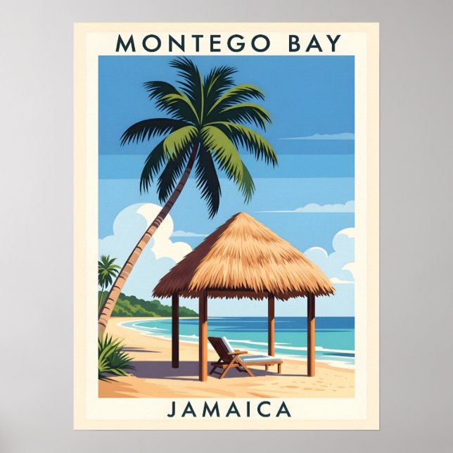 Montego Bay Jamaica Travel Art - TROPICAL ISLAND  Poster (Front)