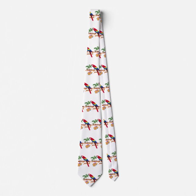 Montego Bay Jamaica Tropical Parrot Neck Tie (Front)