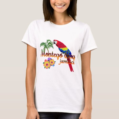 Montego Bay Jamaica Tropical Parrot T_Shirt