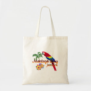 Montego Bay Jamaica Tropical Parrot Tote Bag