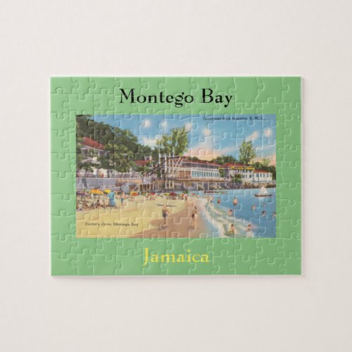 Montego Bay Jamaica Vintage Photo _ Doctors Cave Jigsaw Puzzle