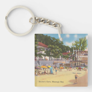 Montego Bay, Jamaica Vintage Photo - Doctor's Cave Keychain