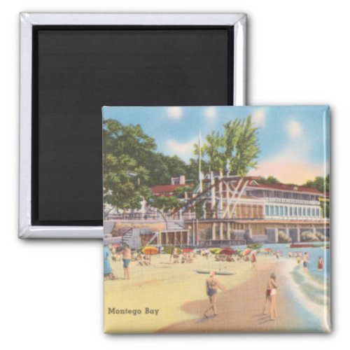 Montego Bay Jamaica Vintage Photo _ Doctors Cave Magnet