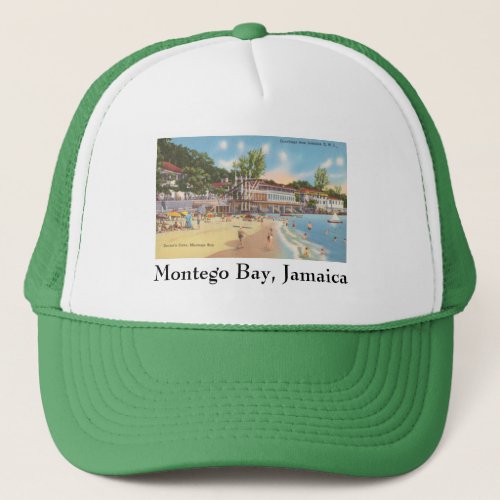 Montego Bay Jamaica Vintage Photo _ Doctors Cave Trucker Hat