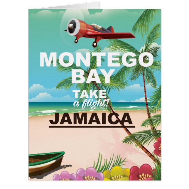 Montego Bay Jamaica vintage travel poster (Front)