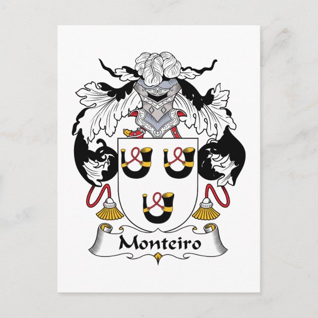 Monteiro Family Crest Postcard (Front)