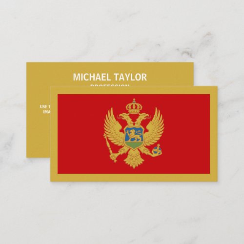 Montenegrin Flag  Coat of Arms Montenegro Business Card
