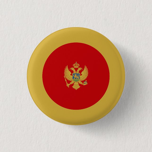 Montenegrin Flag, Flag of Montenegro Button (Front)