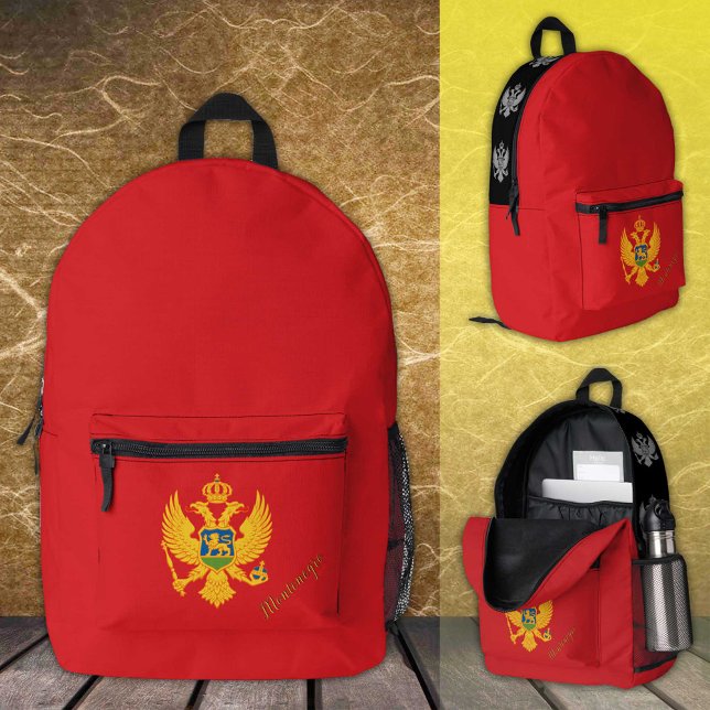 Montenegro, backpack, Montenegro Flag, Custom Printed Backpack (Creator Uploaded)