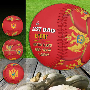 Montenegro Best Dad, patriotic, Montenegro Flag Baseball