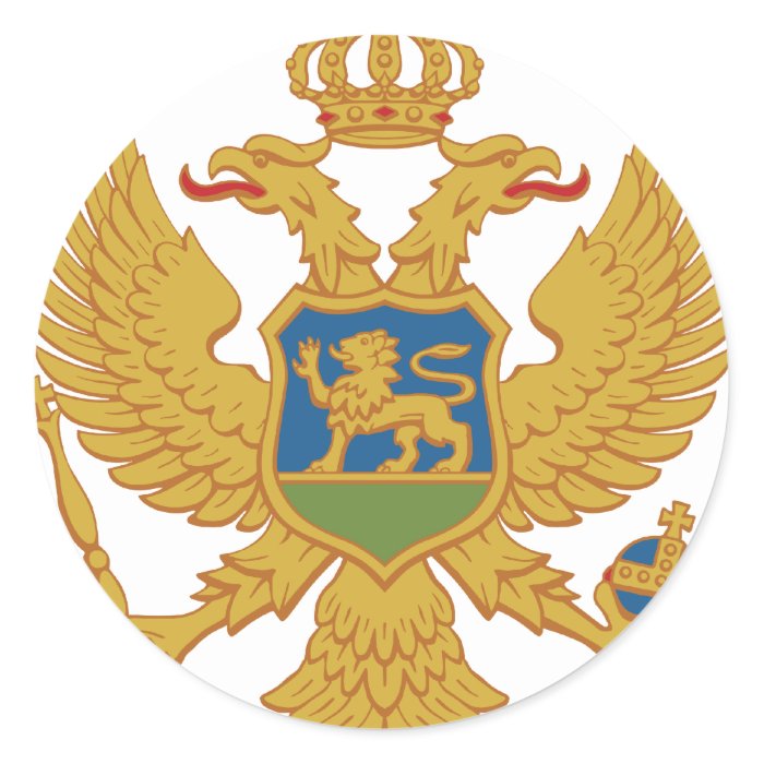 Montenegro Coat Of Arms Round Stickers